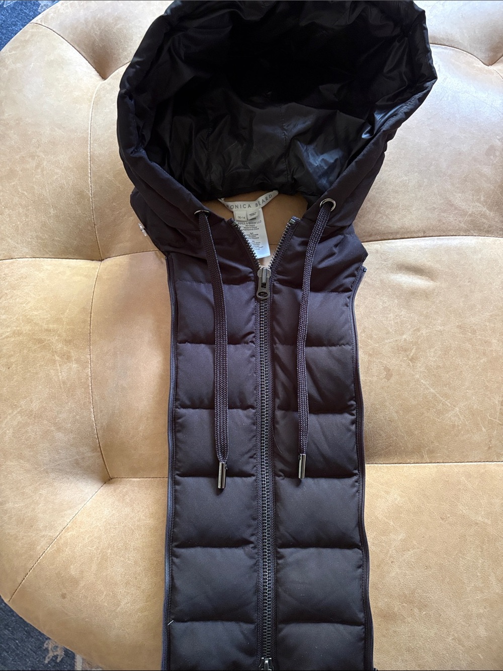 Veronica Beard Dickey Zip Insert Black Puffer EUC One Size